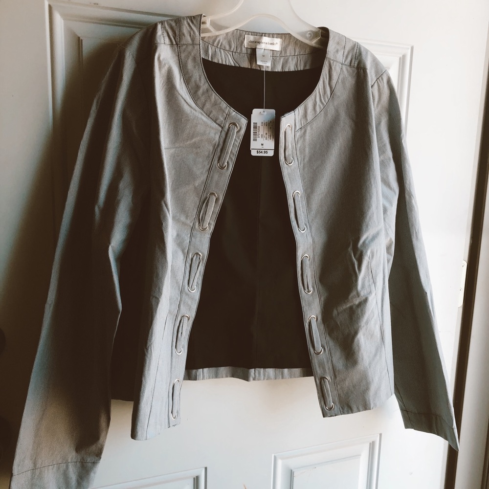 NWT Christopher & Banks Pinstripe Laced Jacket
